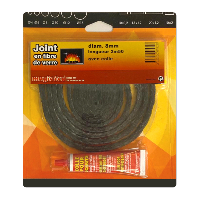 Ø8mm round gasket for fireplaces, stoves and inserts