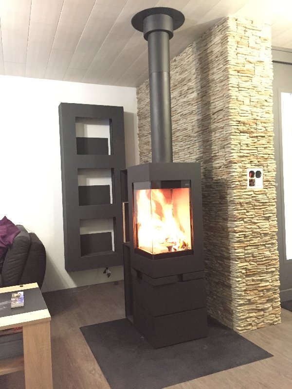 Wood-burning stove Skantherm Elements 400 angle - Carron-Lugon
