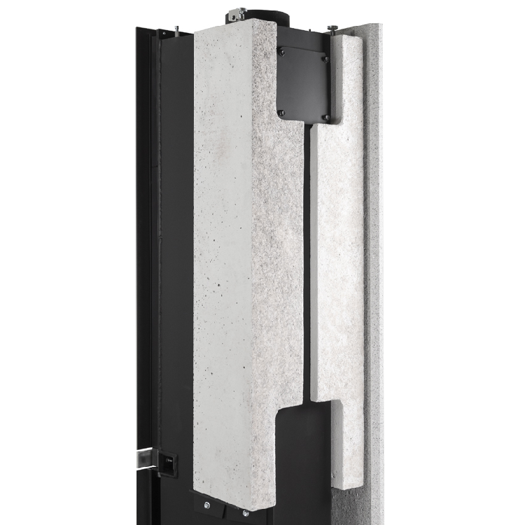 Les modules d’accumulation de chaleur garantissent une chaleur diffuse sur les côtés.