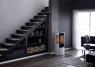 Contura 556 white - Glass door, glass shelf