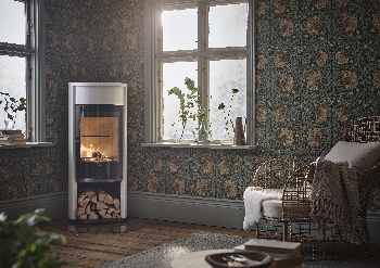 Contura 610 blanc - Porte vitrée, plaque supérieure en aluminium laqué