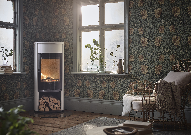 Contura 610 blanc - Porte vitrée, plaque supérieure en aluminium laqué