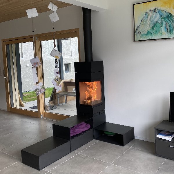 Wood-burning stove Skantherm Elements 400 angle - Carron-Lugon