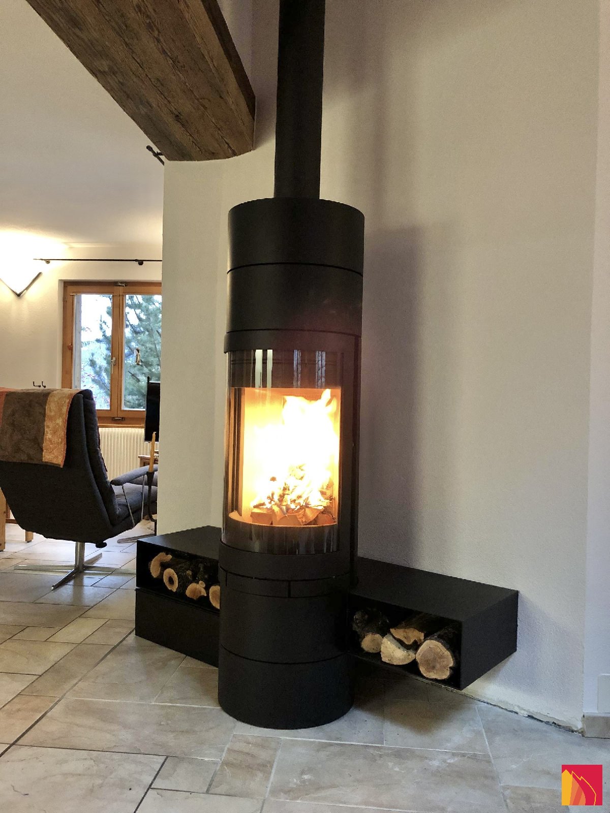 Skantherm Elements round wood stove - Carron-Lugon