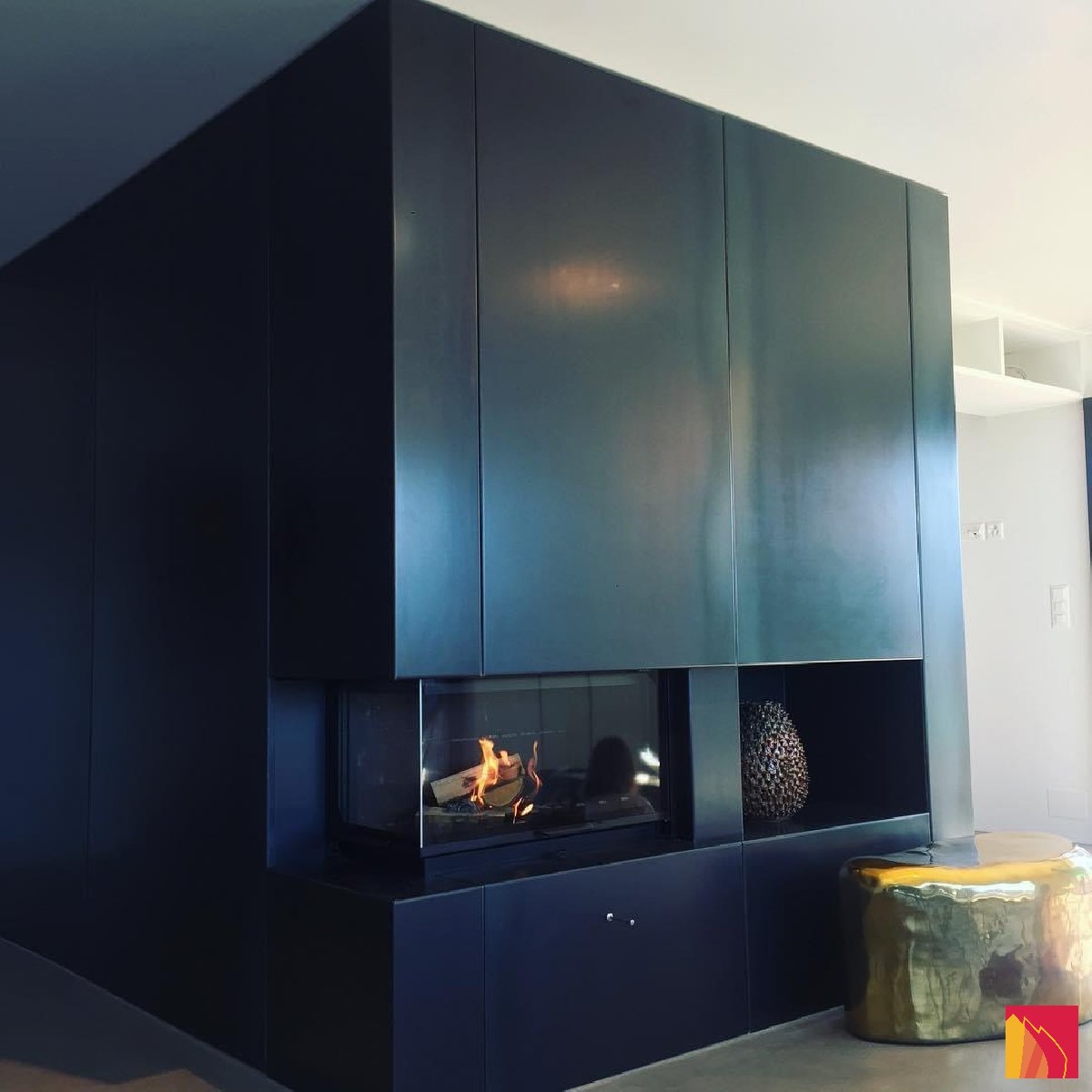 Atraflam 16/9th corner fireplace 800 VL - Carron-Lugon