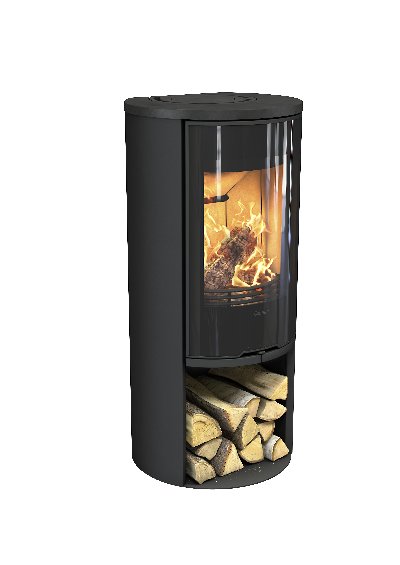 Contura 510 noir - Porte en verre, plateau en fonte