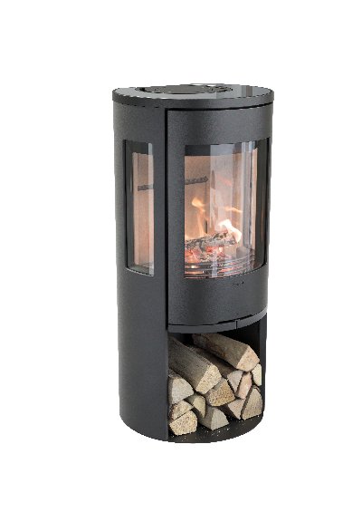 Contura 556 black - Cast iron door, glass shelf