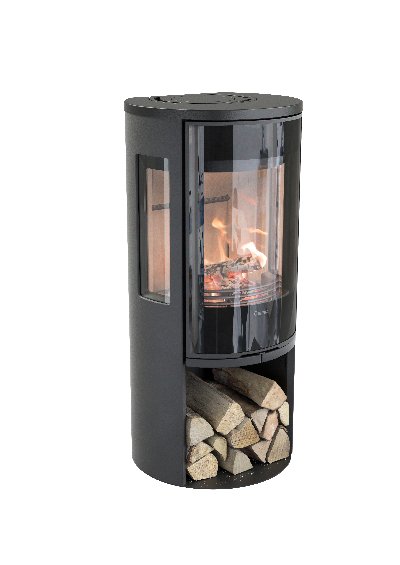Contura 556 black - Glass door, cast-iron shelf