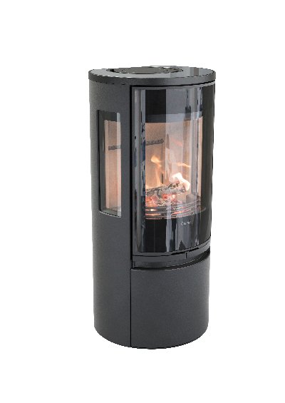 Contura 556 black - Glass door, glass shelf