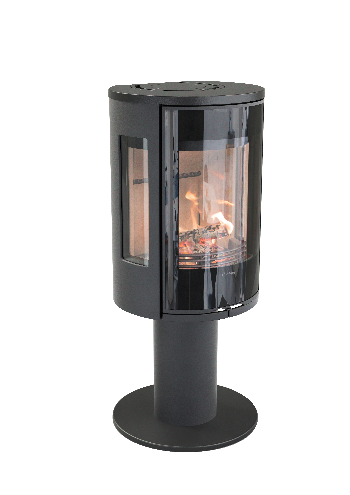 Contura 586 noir - Porte en fonte, plateau en verre