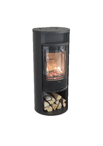 Contura 610 zwart - Glasdeur, bovenplaat in gelakt aluminium