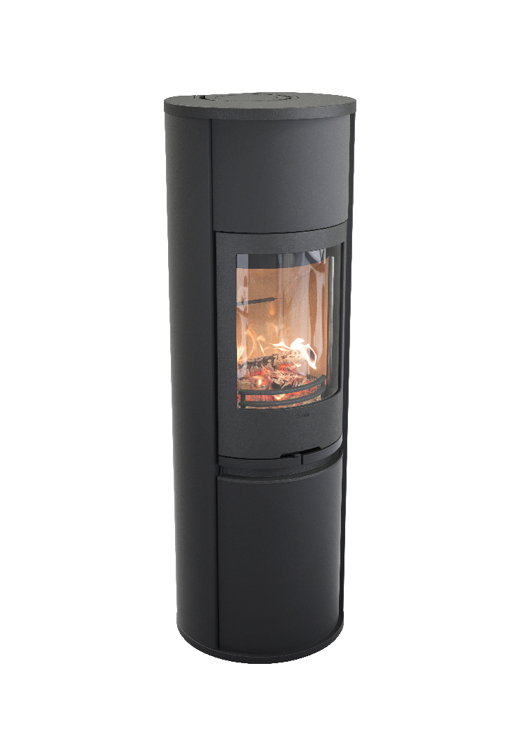 Contura 690 noir - Porte en fonte, plateau supérieur en aluminium laqué