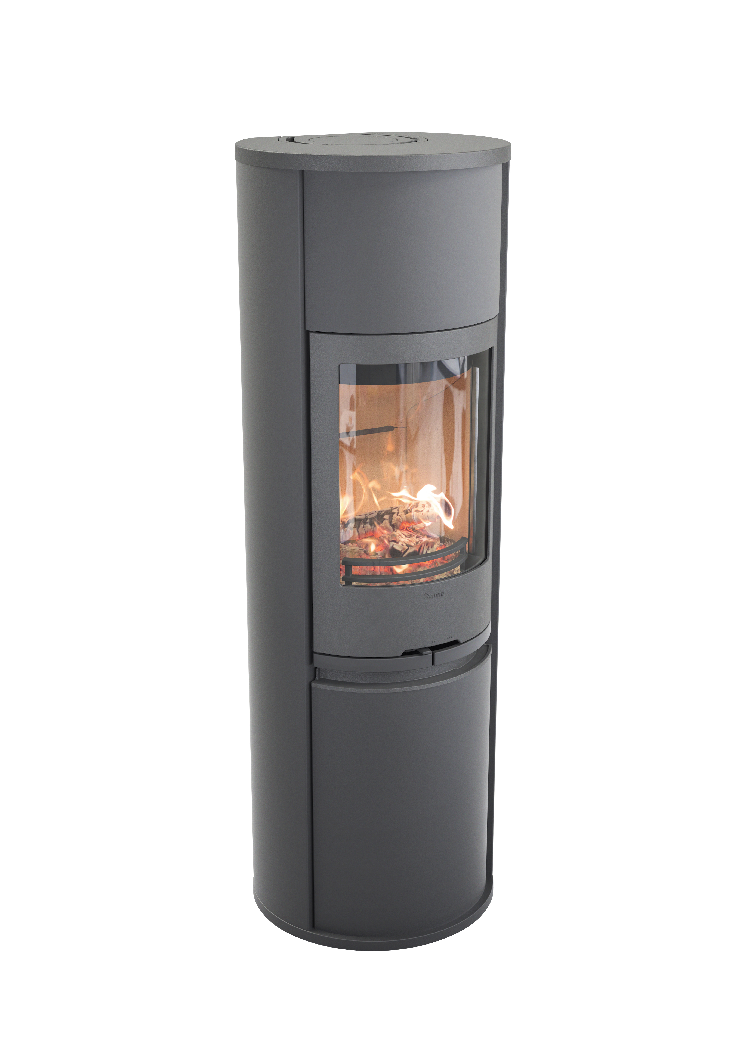 Contura 690 gris - Porte en fonte, plateau supérieur en aluminium laqué