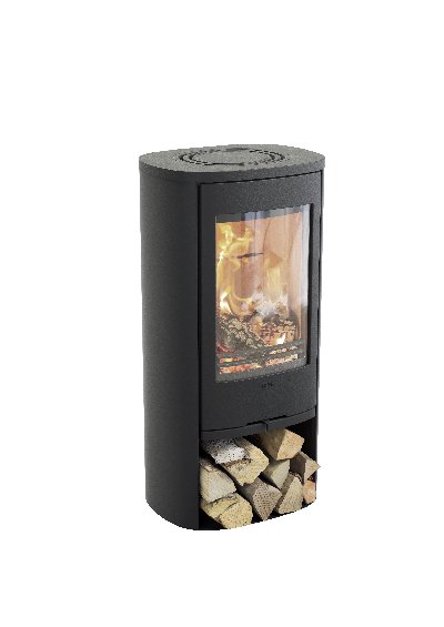 Contura 810 black - Cast-iron door, lacquered aluminium top plate