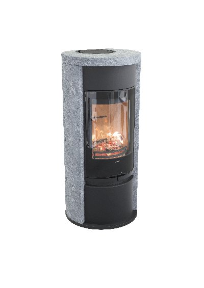 Contura 620T preto - Porta de vidro com porta de aço