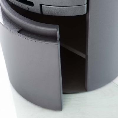 Self-closing reserve cover door black steel