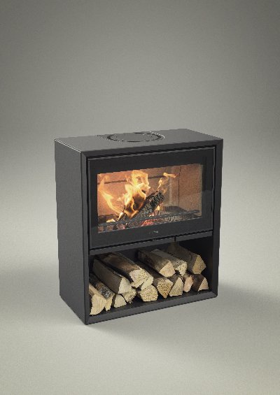 Contura 310 black with glass door