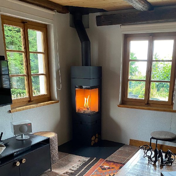 Wood-burning stove Skantherm Elements 400 angle - Carron-Lugon