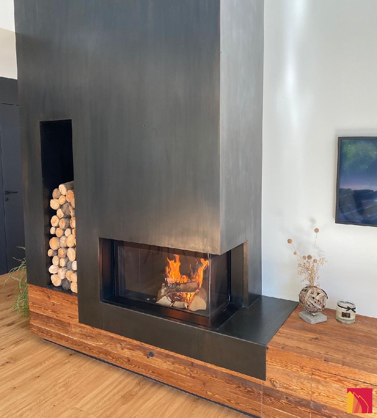 Luna Diamond 900CL wood burning fireplace - Carron-Lugon