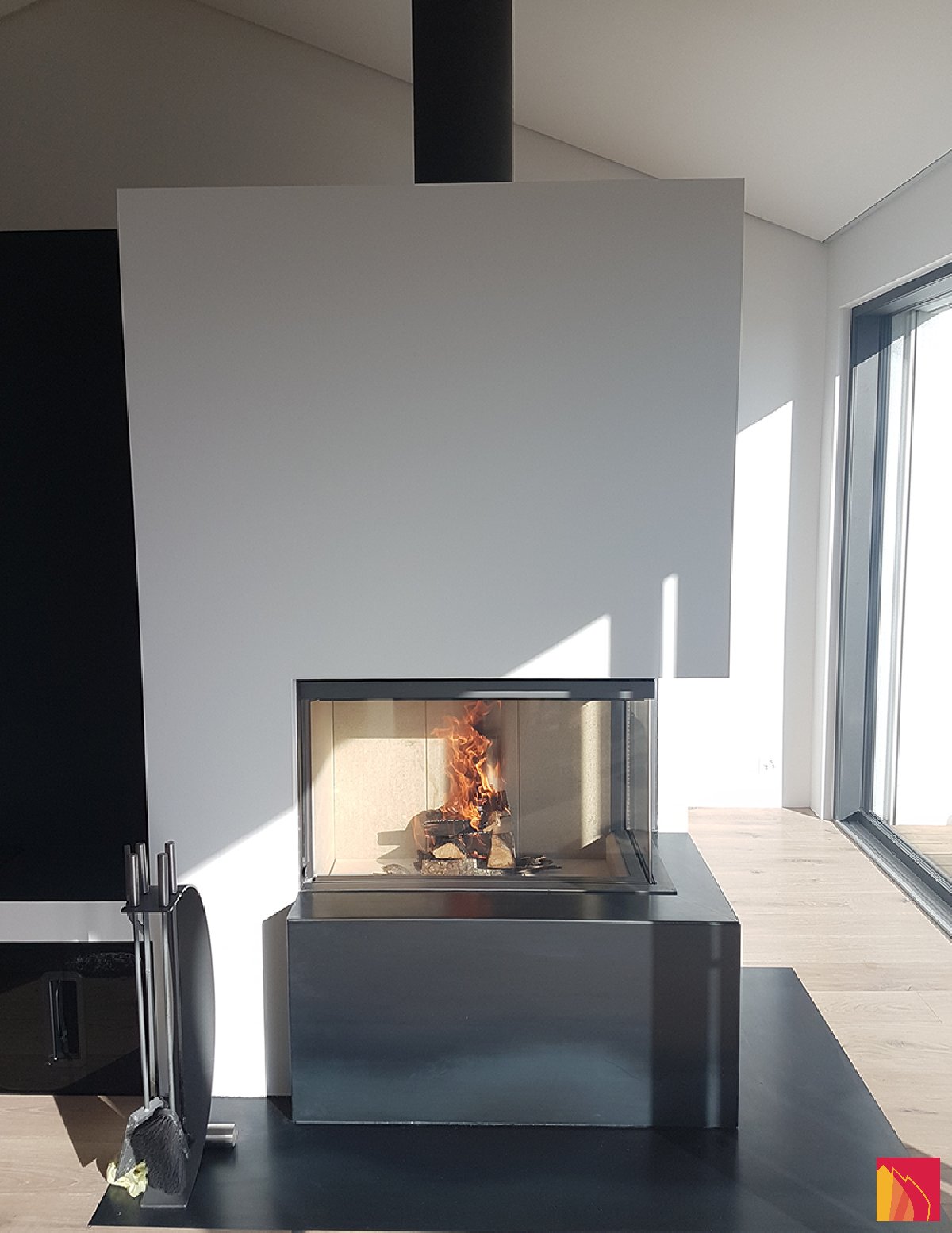 Fireplace with side window Attika Pure 90 - Carron-Lugon